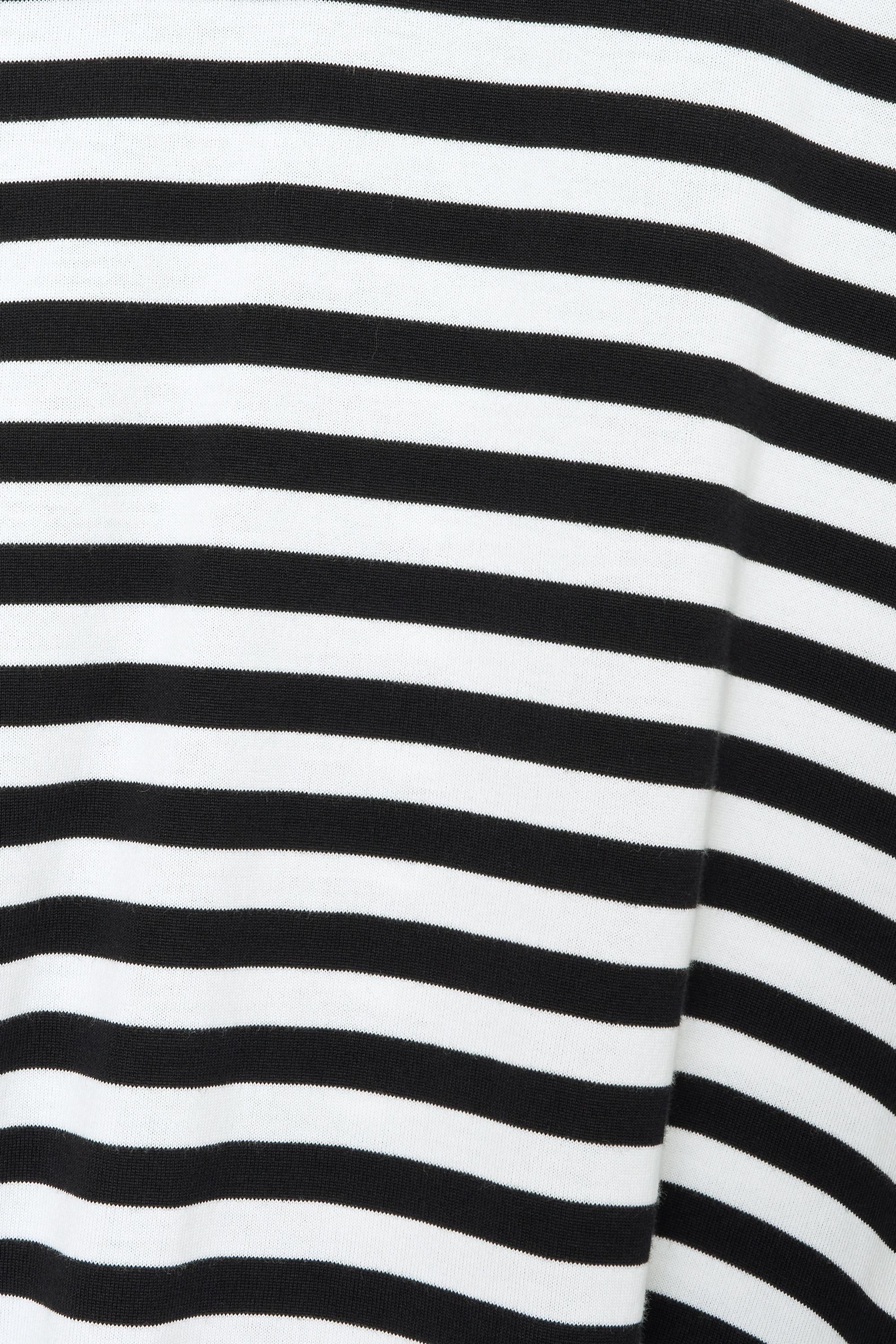 ORGANIC PIMA 60//2 STRIPE BOX Tee S/S, Black × White