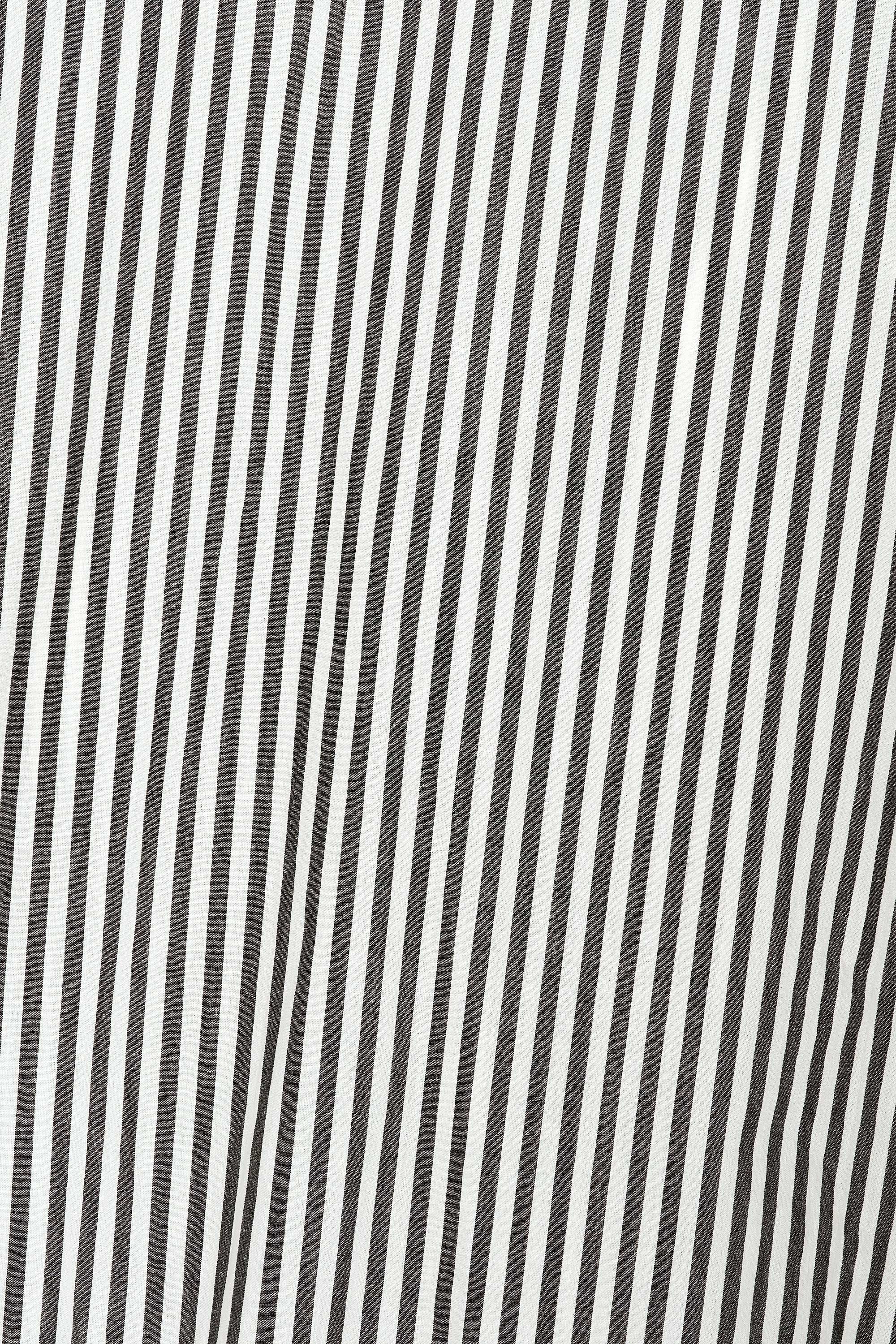オーガニック コットン ストライプ コンフォート フィット シャツ, Black Stripe