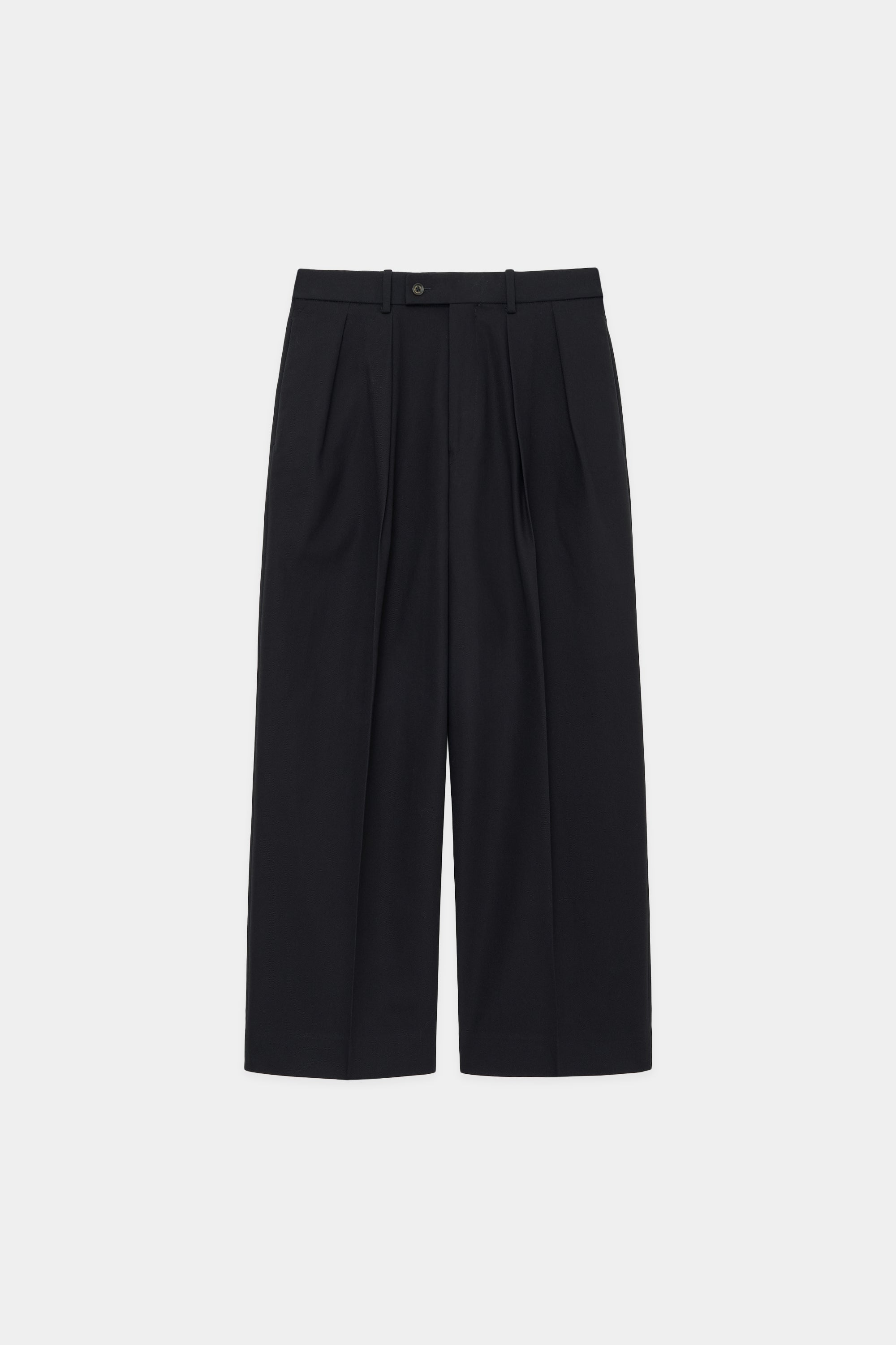 ORGANIC COTTON SURVIVAL CLOTH DOUBLE PLEATED TROUSERS, Navy