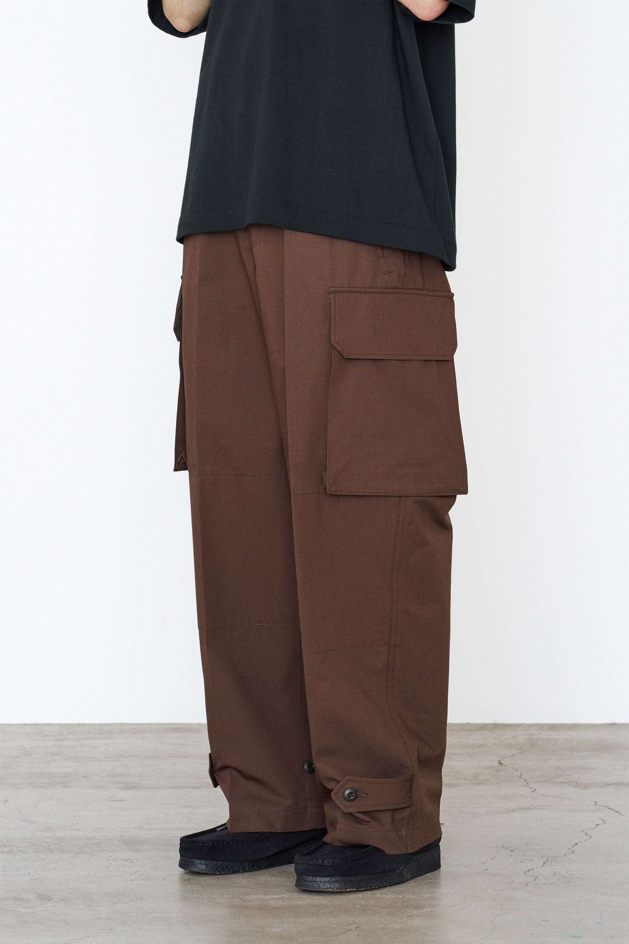 Organic Cotton Compact Silk Weather Cargo Pants, Brown – MARKAWARE