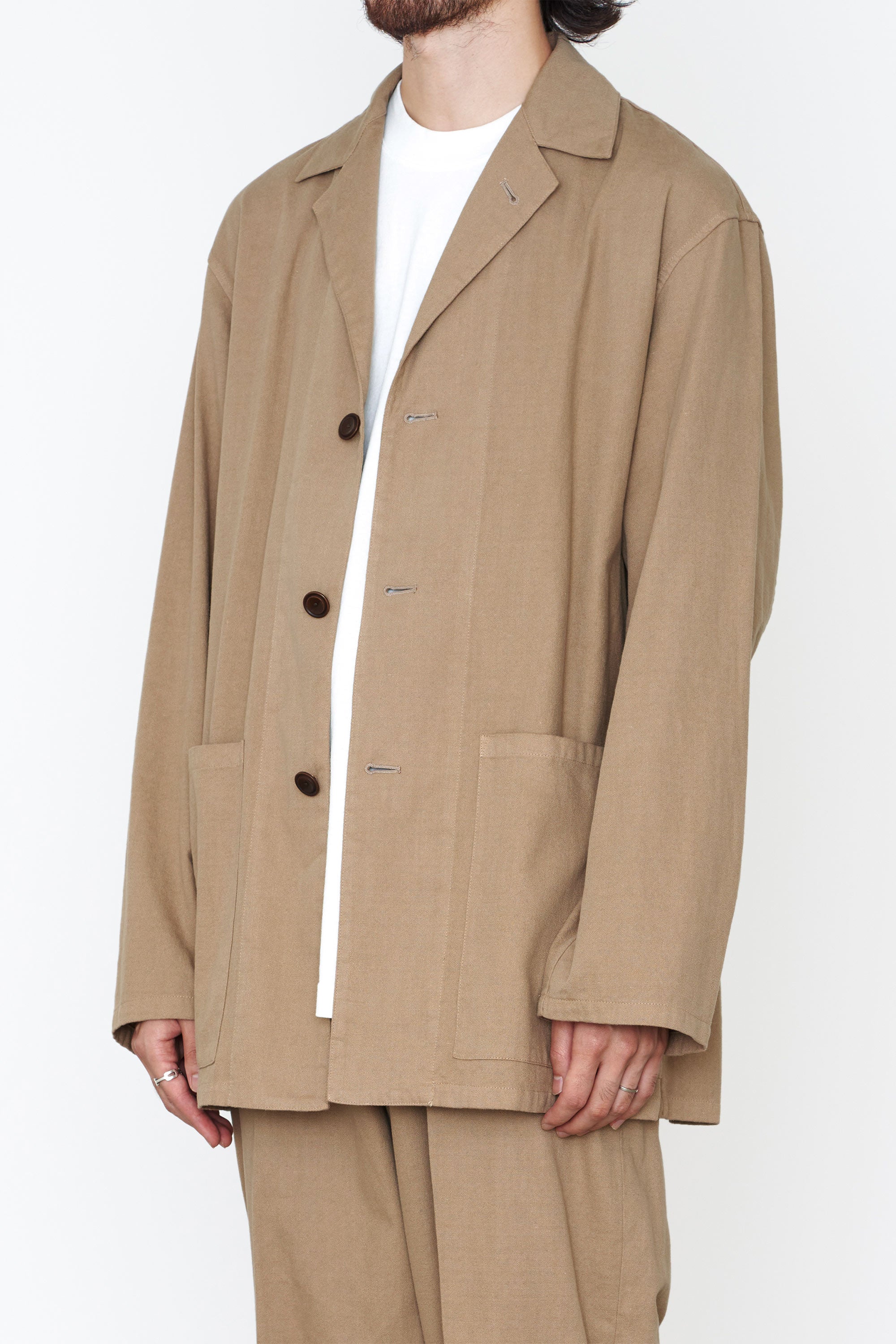 Organic Cotton Soft Amunzen Work Jacket, Beige