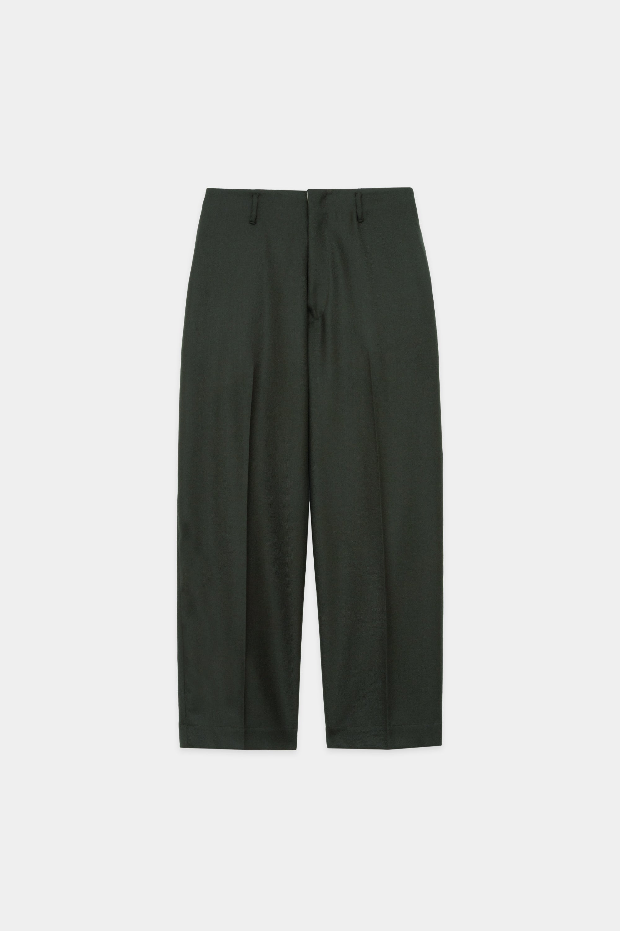 2/48 Wool Soft Serge Stitchless Trousers, Green
