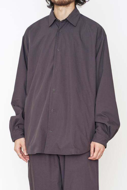 Organic Cotton/ Polyester Weather Reversible Shirt, Purplish Brown