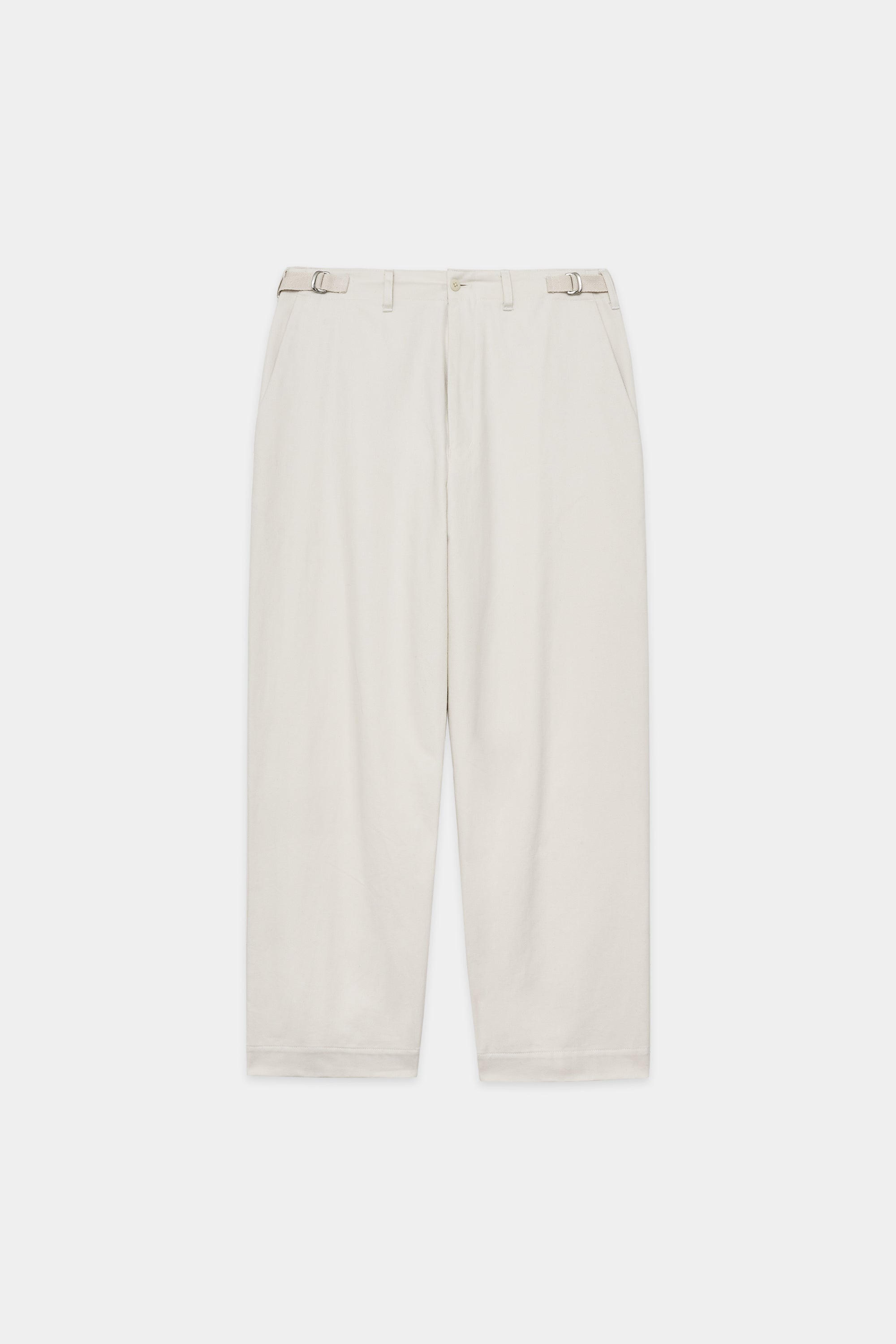 Organic Cotton 10/- Drill Side Adjust Trousers, Ivory