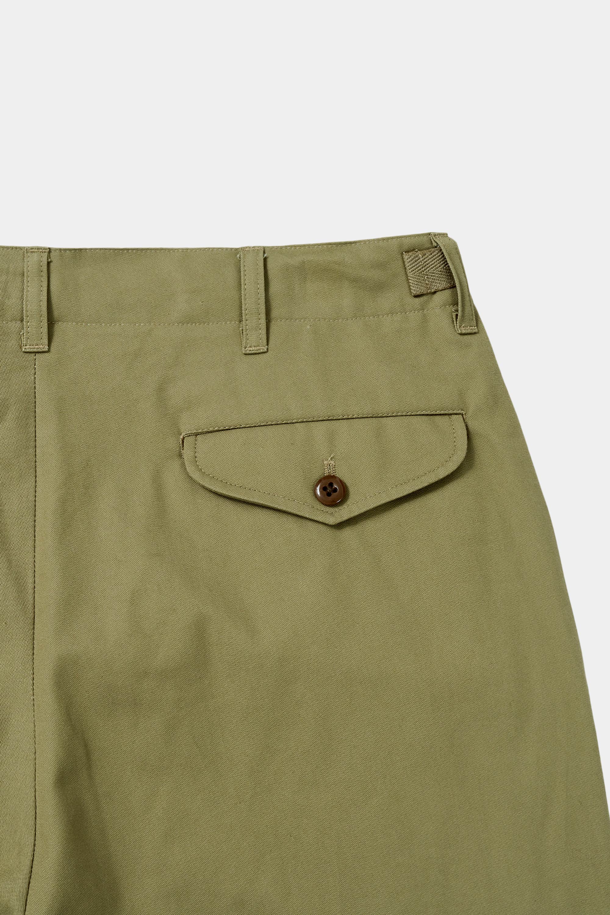 オーガニックコットンギャバジン サイドアジャストトラウザース, Khaki