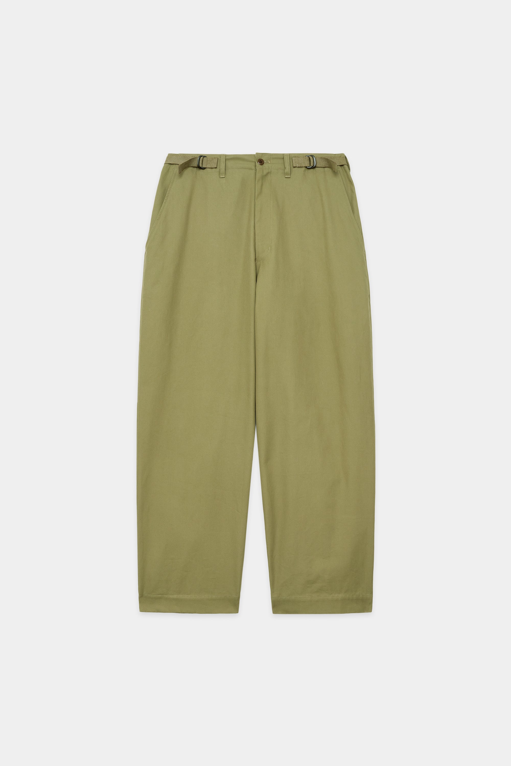 オーガニックコットンギャバジン サイドアジャストトラウザース, Khaki