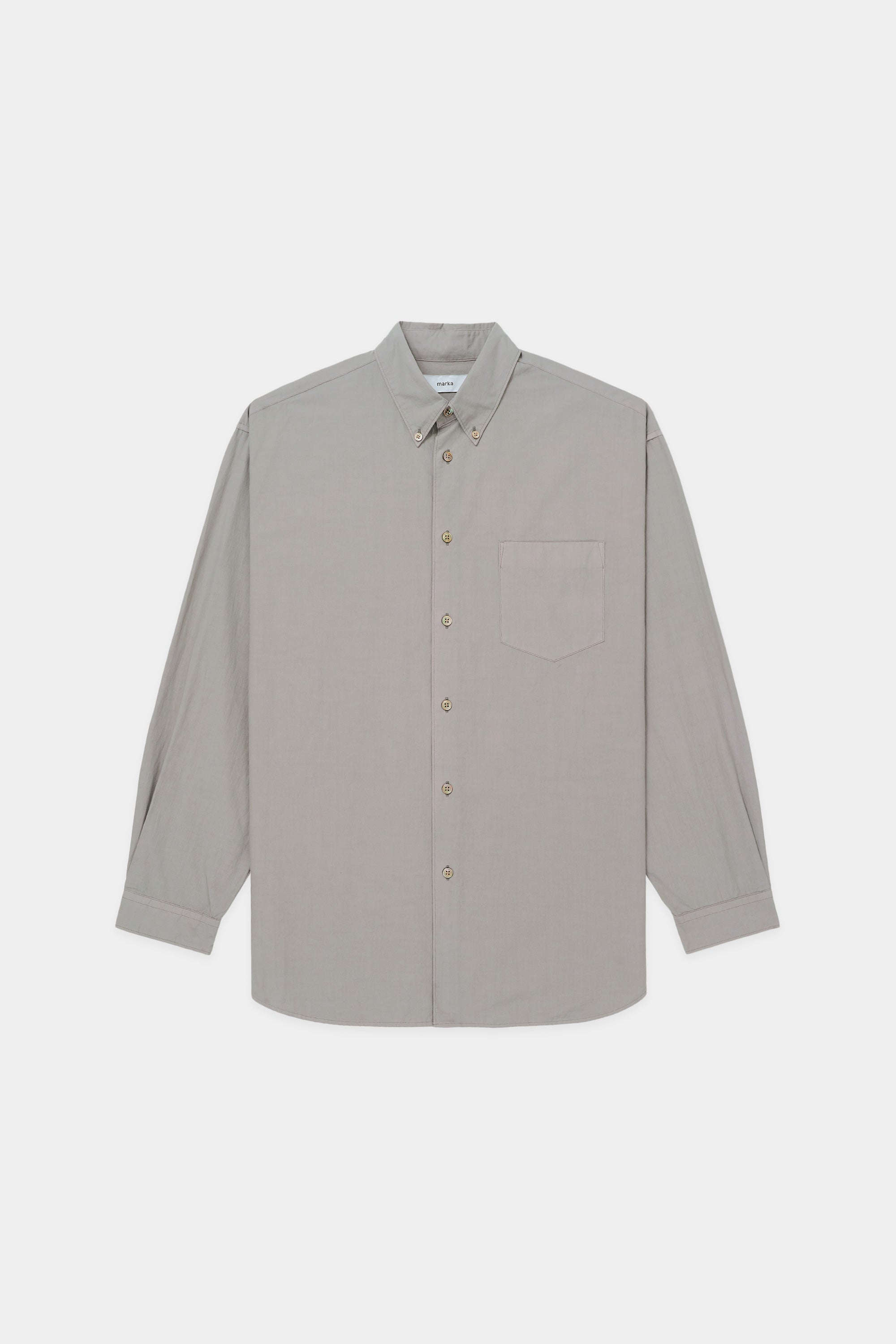 Organic Cotton Broad Polo Collar Shirt, Gray
