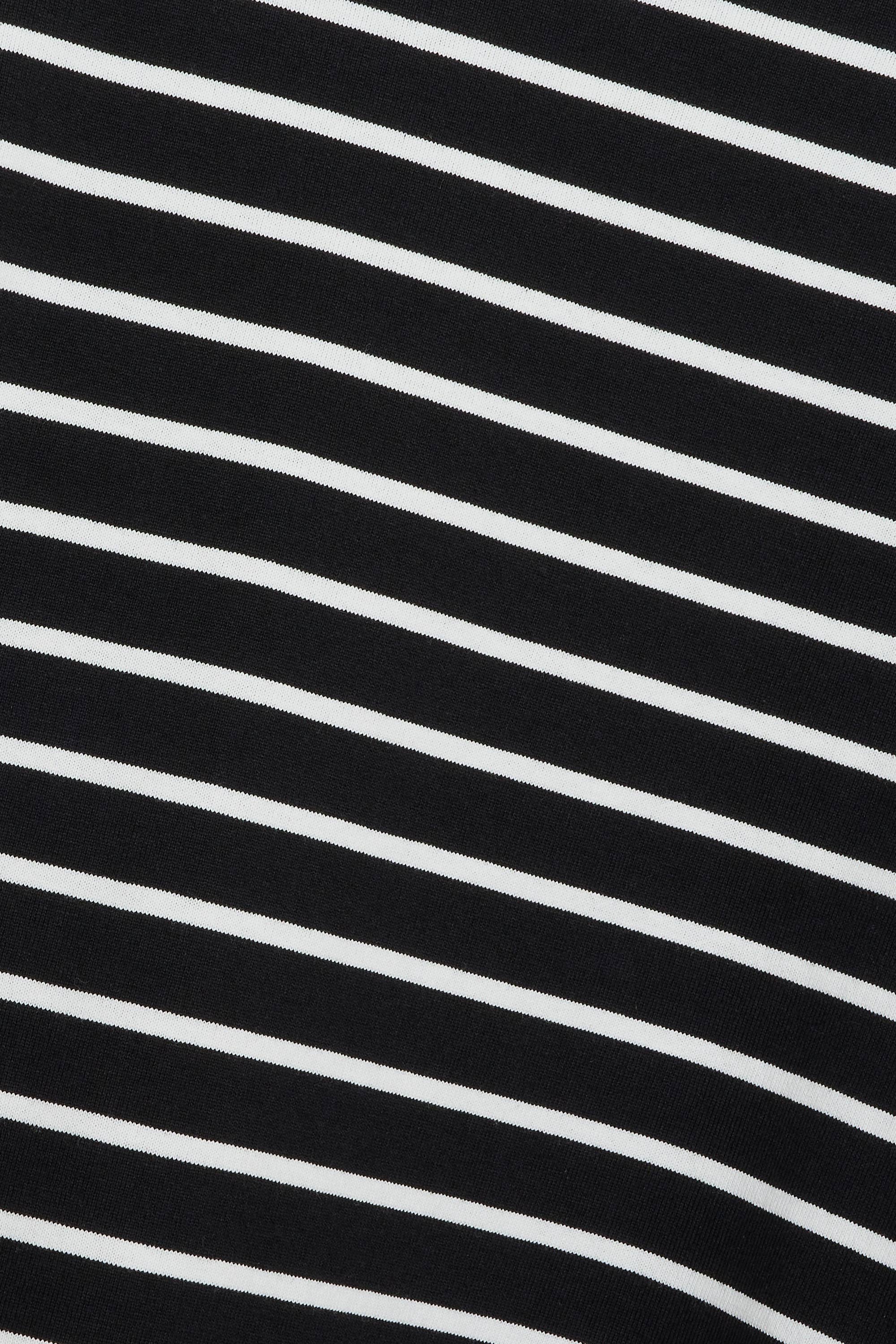 30/2 ORGANIC COTTON KNIT PANEL BORDER PANEL BORDER BASQUE SHIRT, Black × White