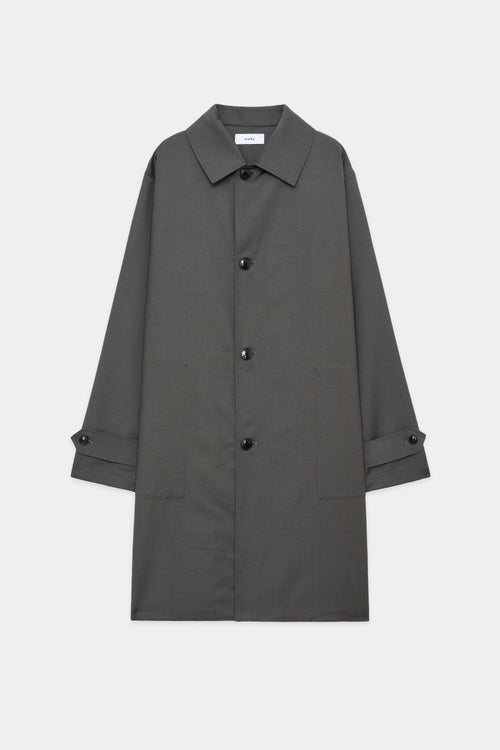Organic Wool × Mohair Tropical Shirt Coat, Dusty Gray