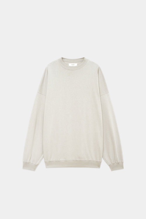20//1 RECYCLE SUVIN ORGANIC COTTON KNIT OVERSIZE CREW NECK, Off White