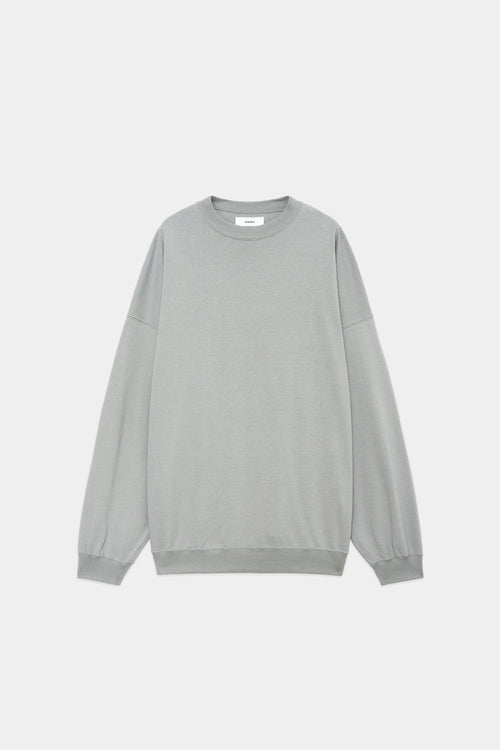 20//1 RECYCLE SUVIN ORGANIC COTTON KNIT OVERSIZE CREW NECK, Sky Gray