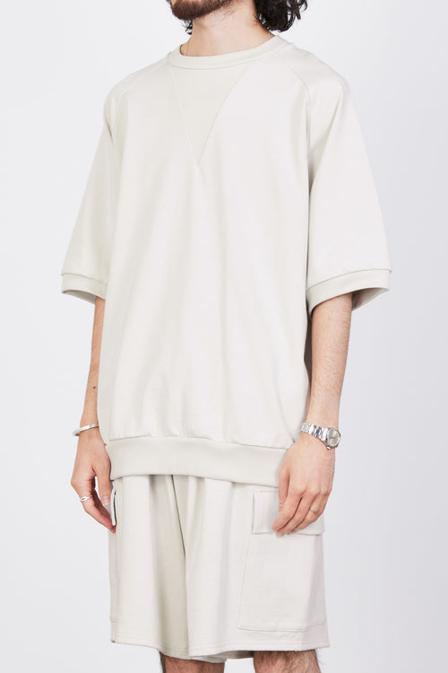 20//1 RECYCLE SUVIN ORGANIC COTTON KNIT V GUSSET CREW NECK, Off White