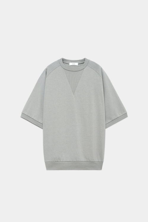 20//1 RECYCLE SUVIN ORGANIC COTTON KNIT V GUSSET CREW NECK, Sky Gray