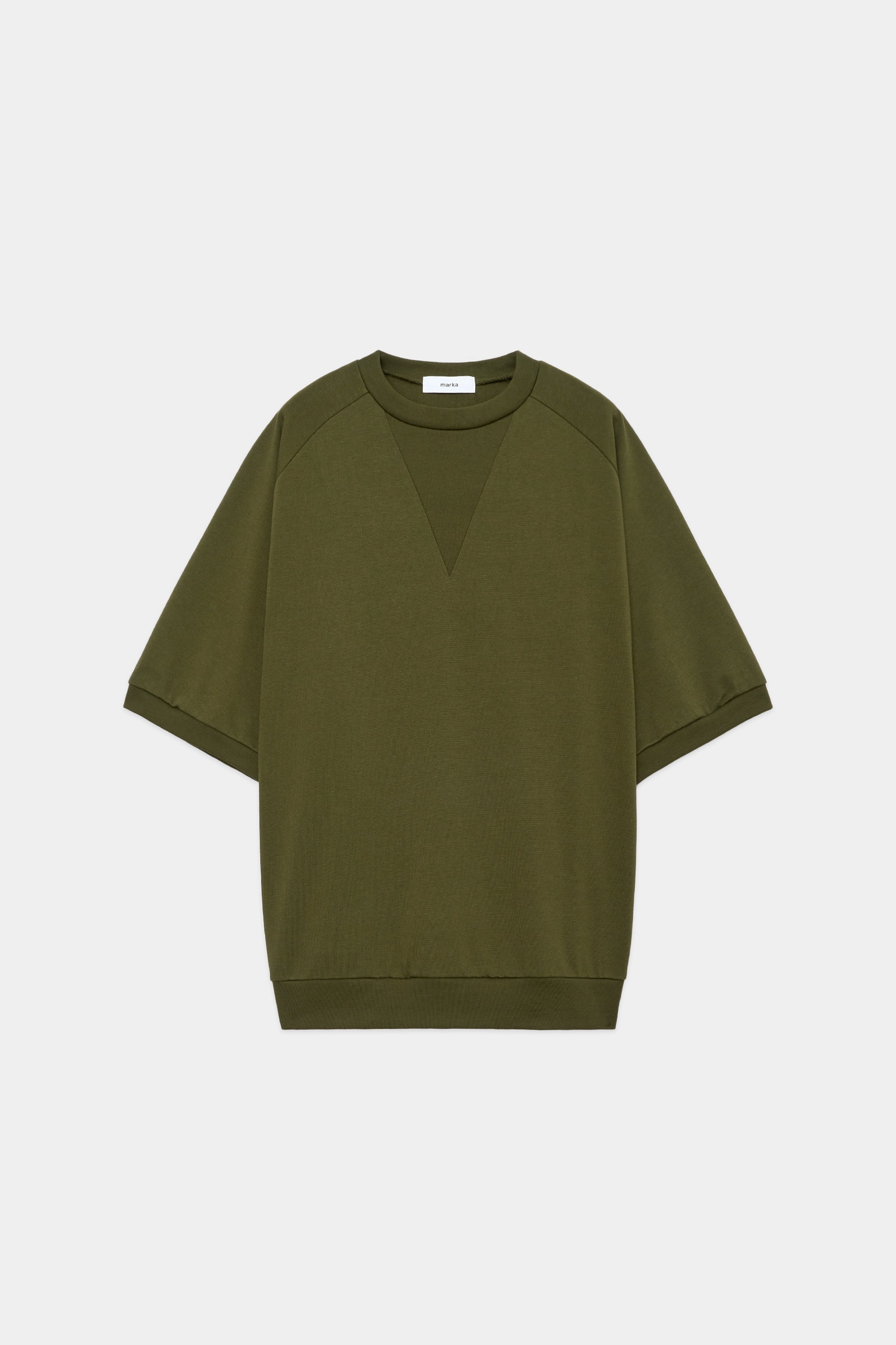 20//1 RECYCLE SUVIN ORGANIC COTTON KNIT V GUSSET CREW NECK, Olive