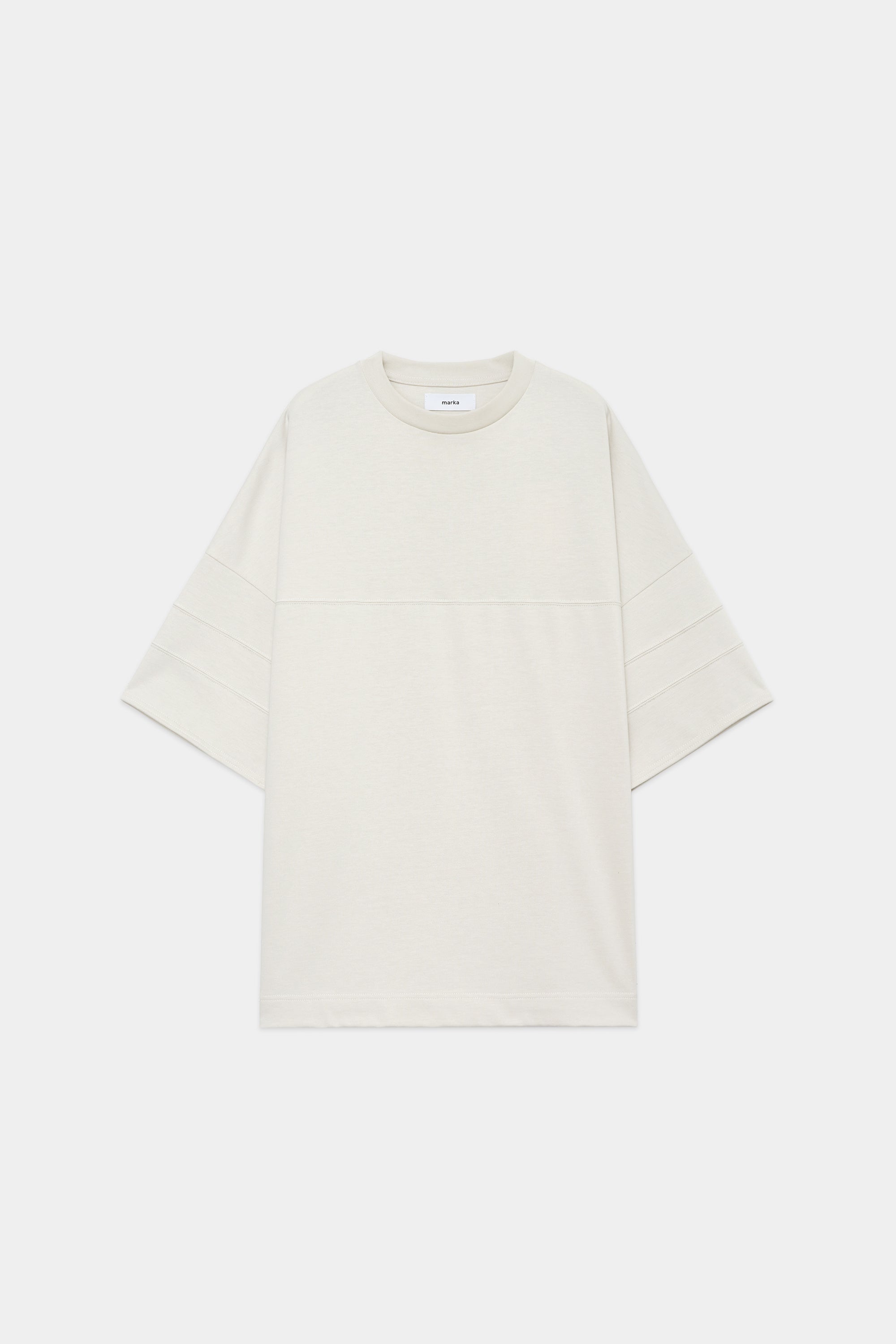 リサイクル スビン オーガニック コットン 度詰め 天竺 フットボール TEE ワイド, Off White