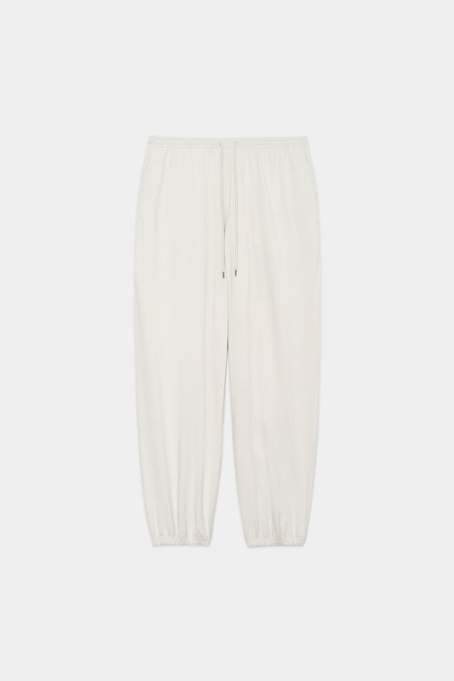 20//1 RECYCLE SUVIN ORGANIC COTTON KNIT EASY PANTS WIDE, Off White