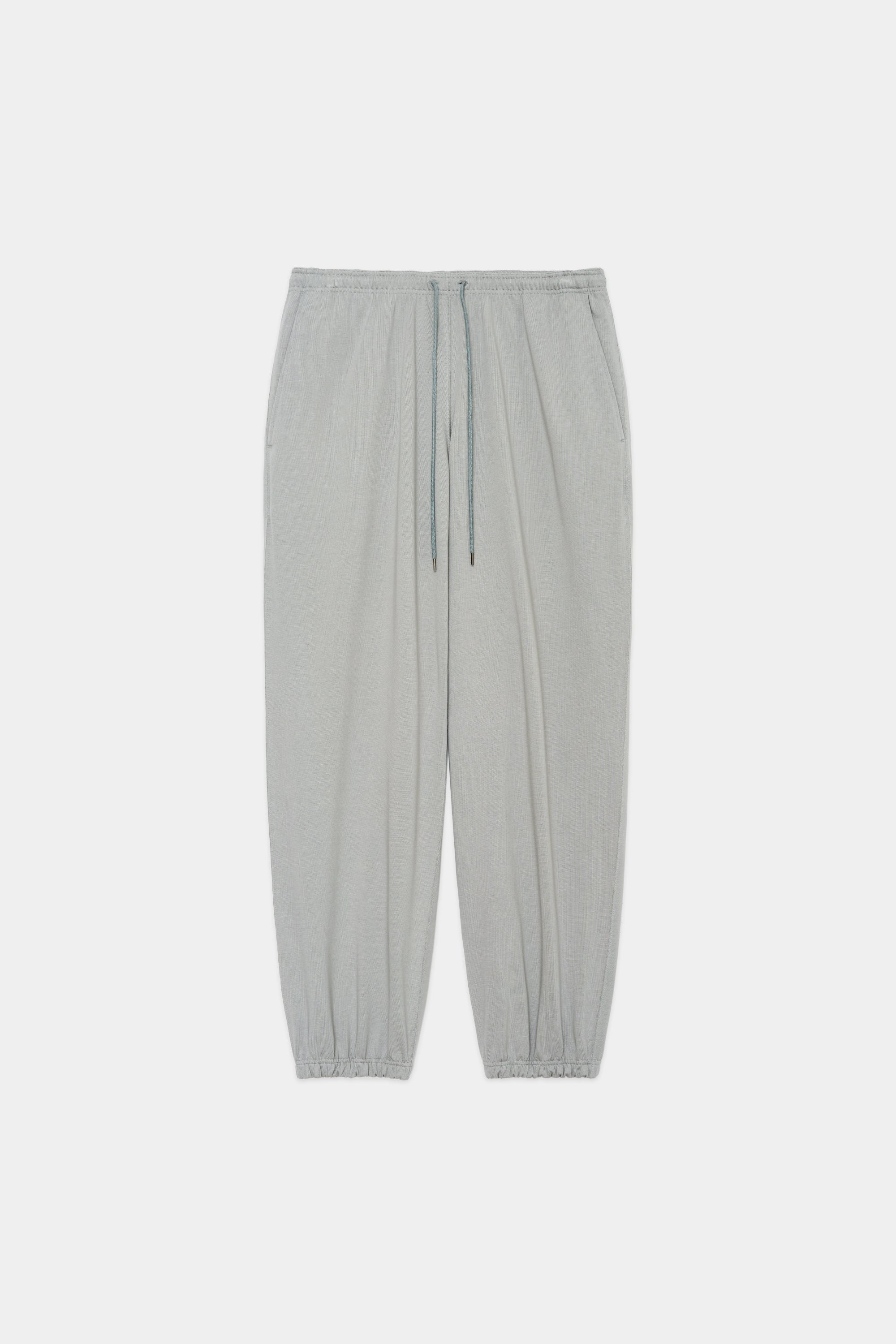 20//1 RECYCLE SUVIN ORGANIC COTTON KNIT EASY PANTS WIDE, Sky Gray