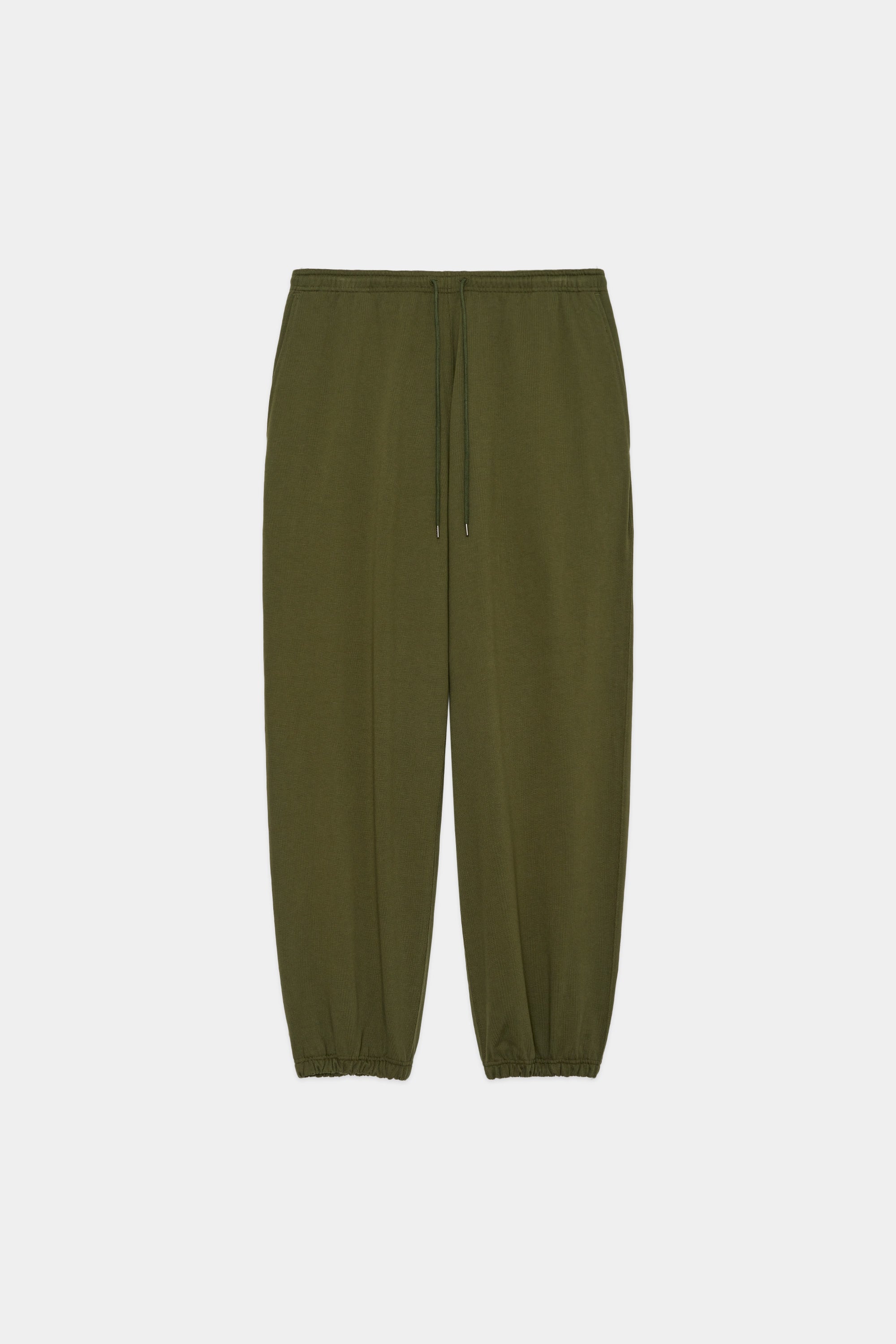20//1 RECYCLE SUVIN ORGANIC COTTON KNIT EASY PANTS WIDE, Olive