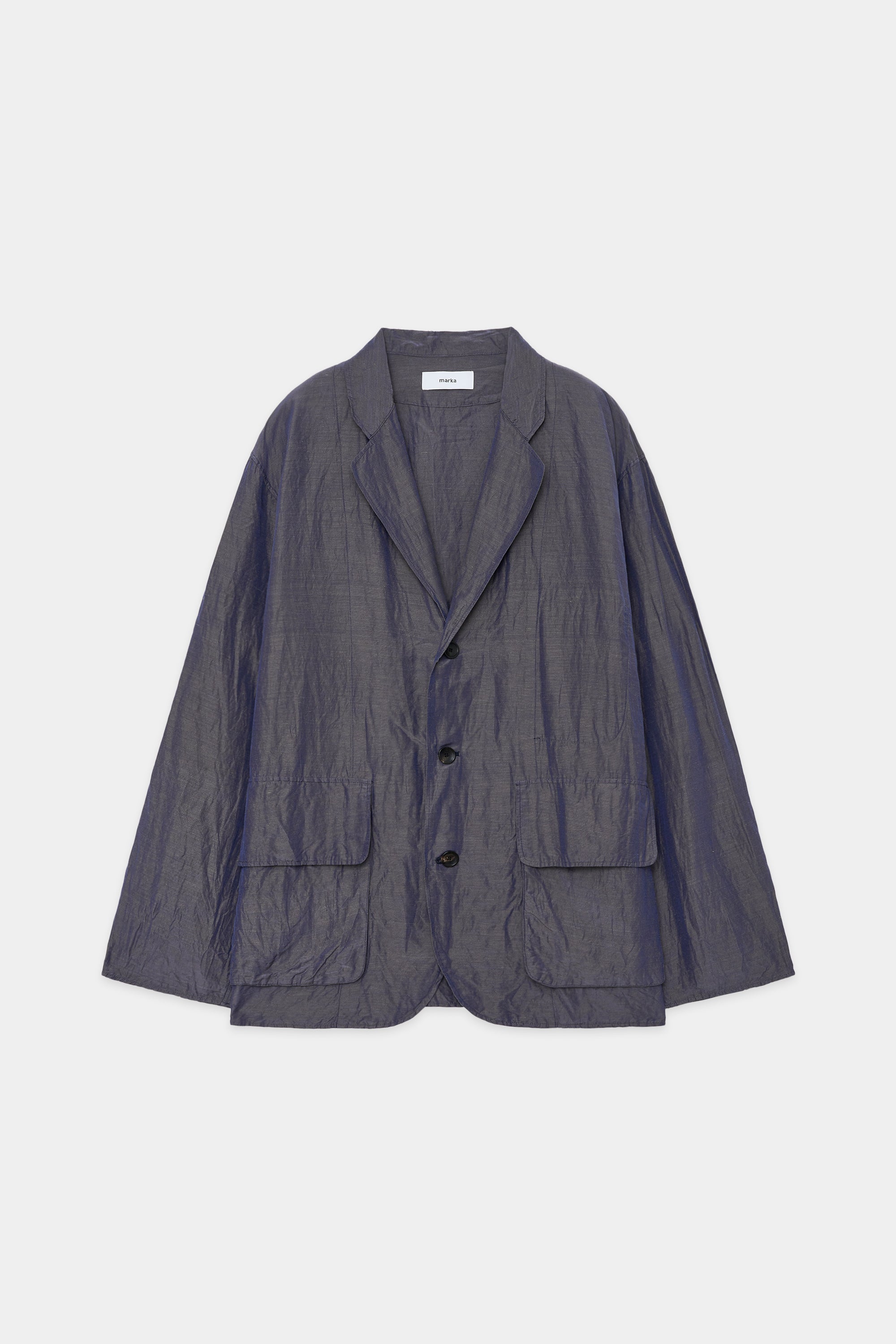 CUPRO LINEN NEP CLOTH FIELDMAN JACKET, Navy