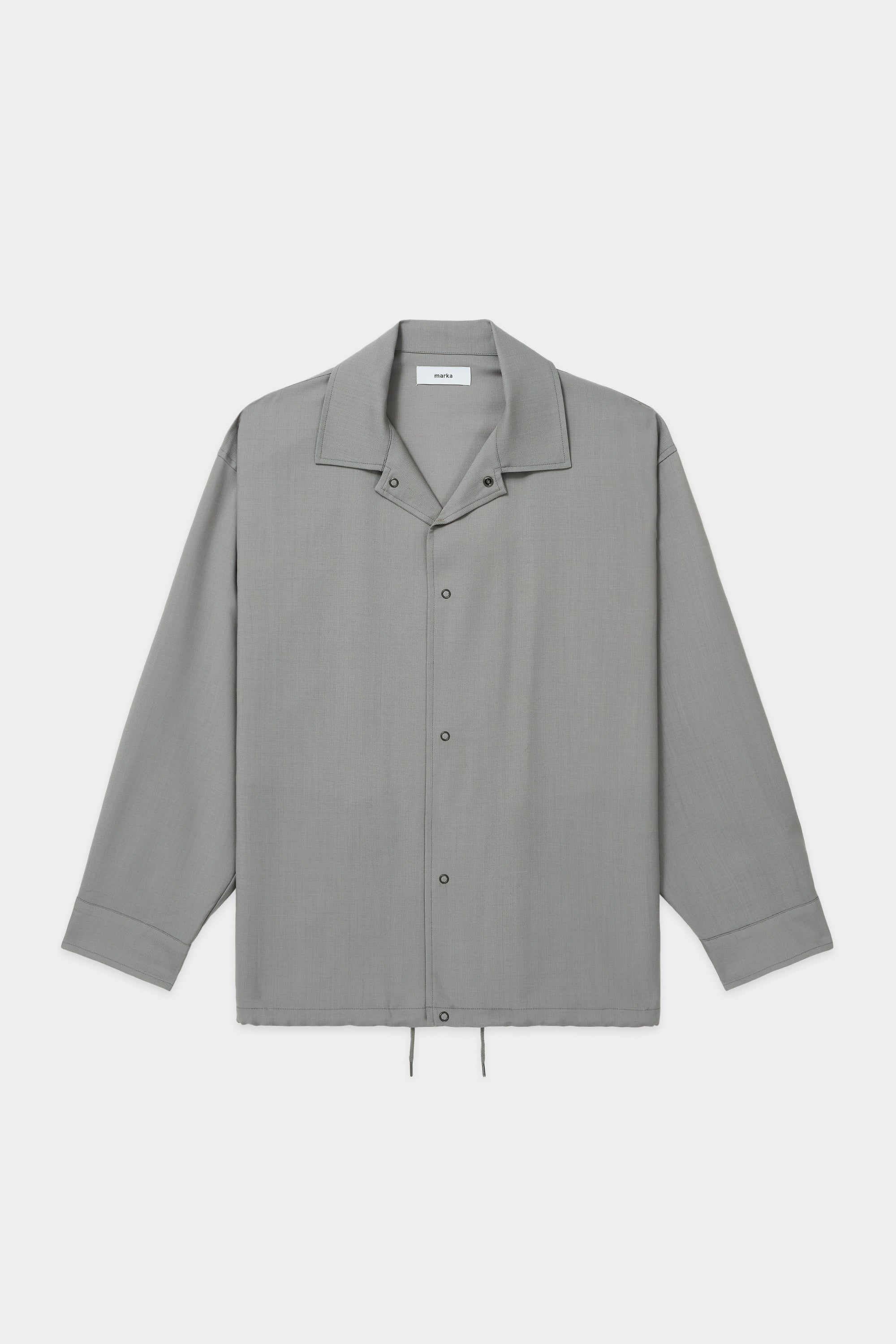 Organic Wool Mohair Tropical Coach Shirt, Gray