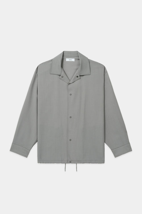 Organic Wool Mohair Tropical Coach Shirt, Gray