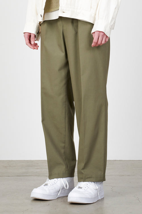 Organic Cotton Dry Twill Flat Front Easy Pants, Olive